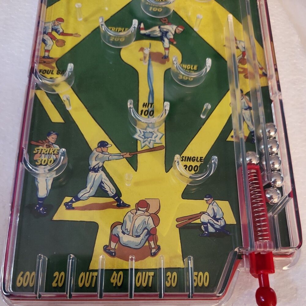 Schylling Pinball Home Run Baseball Game 2006 Handheld Pin Ball Toy Vintage - Picture 5 of 5